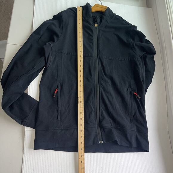 Lululemon Mens L Black Light Weight Full Zip Jacket Mock Neck Mesh Pits Pockets - Picture 6 of 8